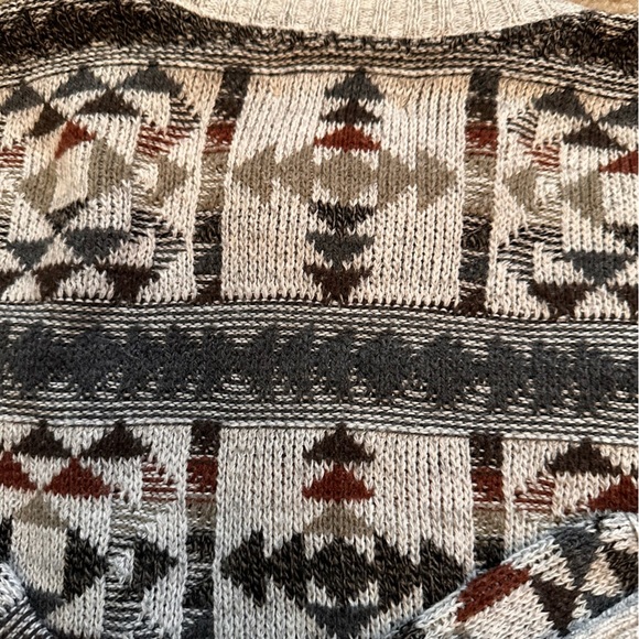 St. John’s Bay Knit Geometric Sweater 90s Y2K Grey Men’s  Medium Tall Vintage - Picture 9 of 9